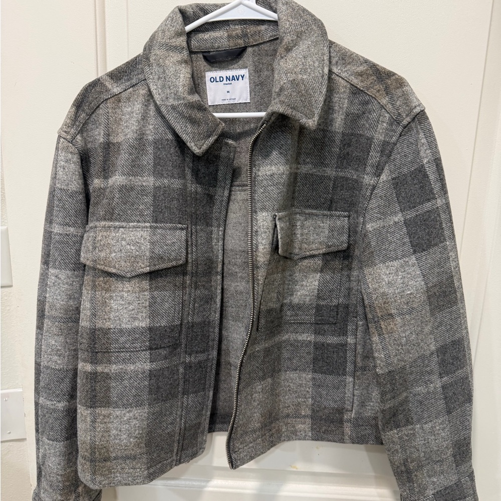 Old Navy Charcoal Checkered Jacket